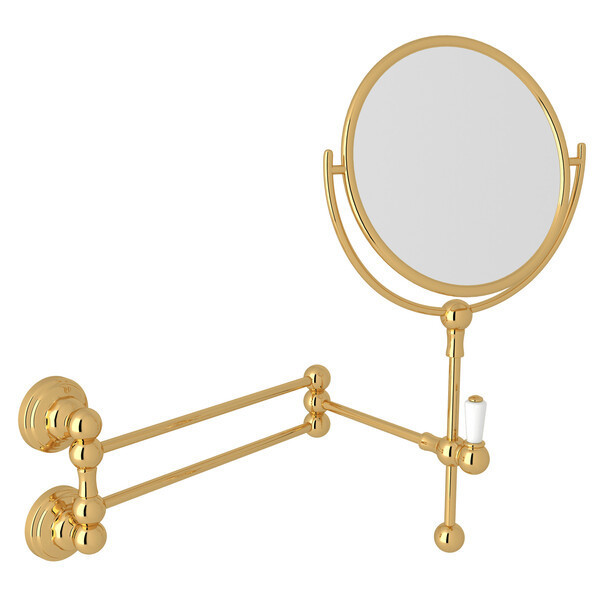 Perrin & Rowe Wall Mounted Shaving Mirror In English Gold U.6918EG